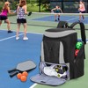 GOBUROS Pickleball Paddle Bag Backpack for 4 Rackets with Fence