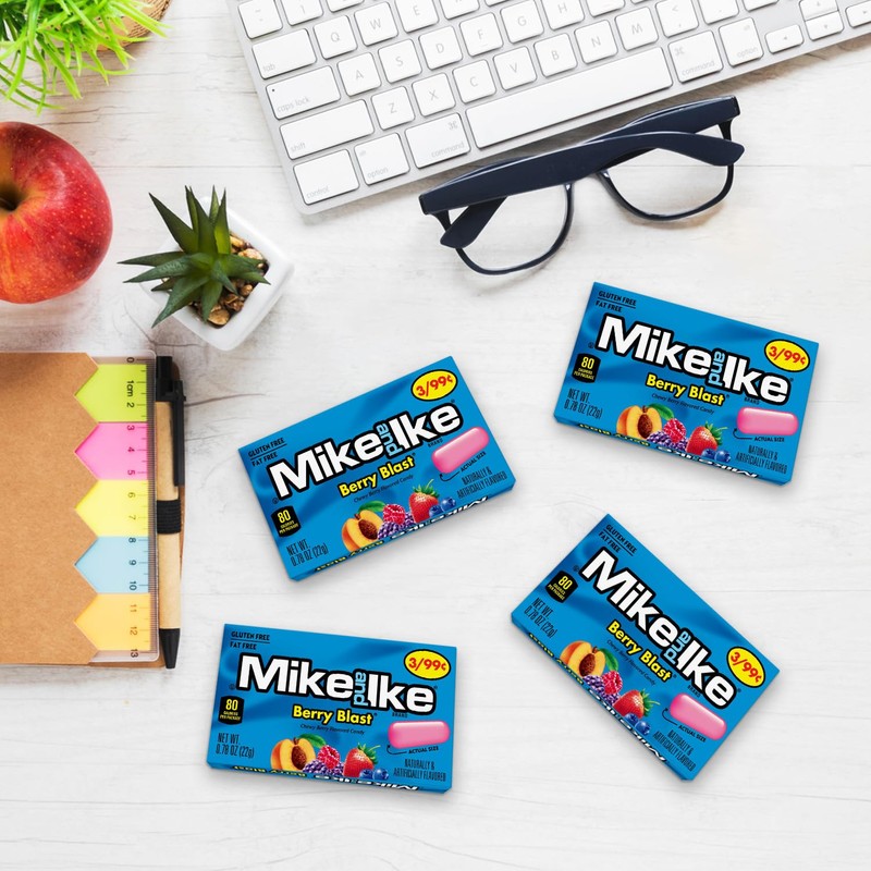 Mike and Ike Berry Blast Candy, 4 Pack, Ideal Mike