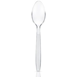 [100 Count] Clear Tea Spoons - 6.5 X 1.3 Inch,Durable and Elegant Utensils, Disposable Heavy Duty Cutlery for Tea, Dessert Events,Spoons for Indoor and Outdoor Parties,Wedding, Picnic, Party, Office