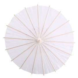 Paper Umbrella, 20/30/40/60 mm, White Paper Umbrella, Handmade Oil Paper Parasol, Classic Chinese Style Parasol for Wedding, Bridal Party, Decor, Cosplay Prop (40 cm)