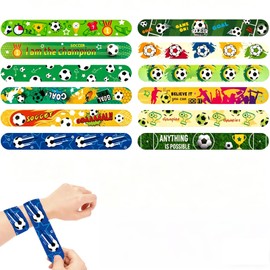 パッチンバンド 子供 子供 応援グッズ サッカー パタパタバンド 12本セット ブレスレット おもちゃ スポーツ柄 誕生日 パーティー 景品 ノベルティ プレゼント スポーツイベント