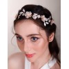 Chargances Bride Flower Leaf Headband Wedding Gold Crystal Hair Vine