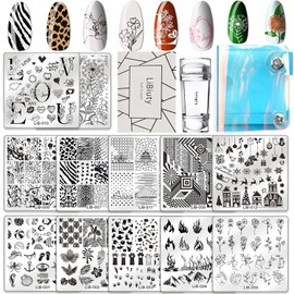 12PCS Nail Art Stamping Plate Nail Stamper Kit