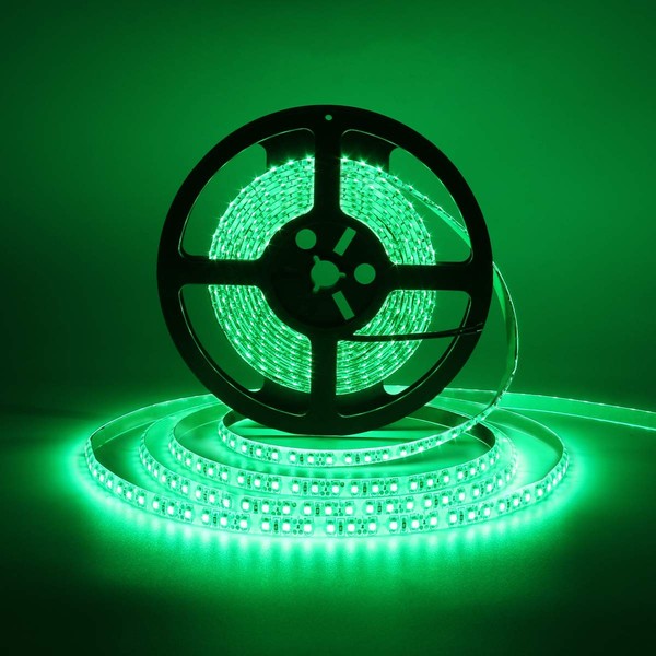 600 LEDs Light Strip Waterproof, SUPERNIGHT 16.4FT Green LED Rope Lighting Flexible Tape Decorate for Bedroom Boat Car TV backlighting Holidays Party (Green)