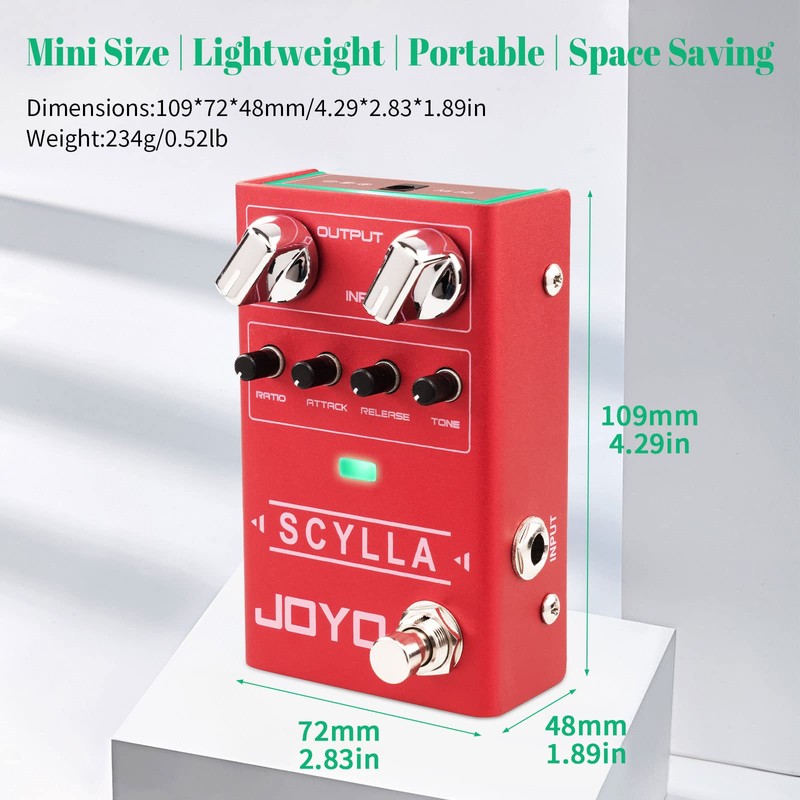 JOYO Bass Guitar Pedals Compressor Effect Pedal with Precise Compression
