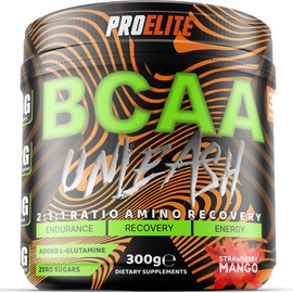BCAA 211 Powder 300g - Branched Chain Amino Acids BCAAs 2:1:1 Supplement Intra Workout, Recovery Powder with L Leucine, L Isoleucine, L Valine, L Glutamine - Vegan by PROELITE (300g, Watermelon)