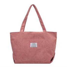 oukesin Women's Shoulder Bag Cord Simple Large Tote Bag 4 Colours, pink