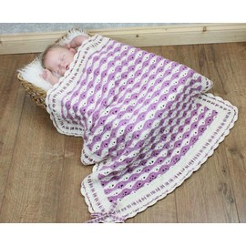 Crochet Pattern For Highland Heather Baby Blanket, Made in Double Knitting, baby blanket pattern, UK Terminology, CP304