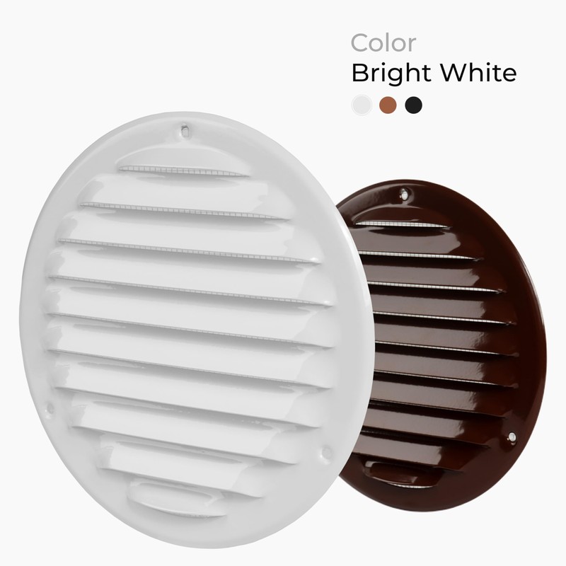 HVAC OV 5 Inch White Round Metal Vent Cover -