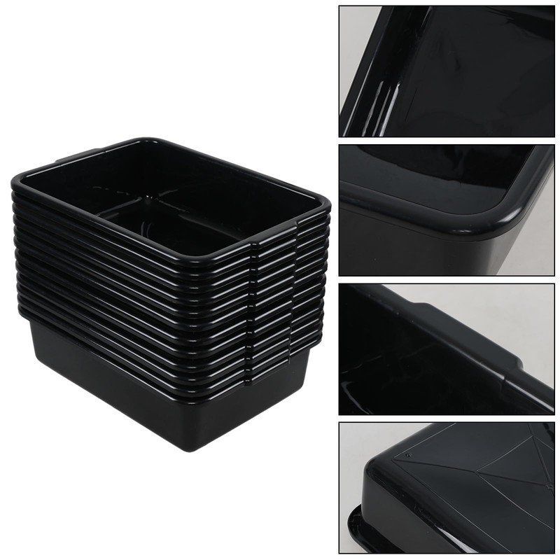 Leendines 12-pack 13 L Restaurant Dish Tub Basin, Plastic Bus