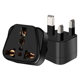 Strhowill (2pack) UK to US Socket,Europe Plug to UK Plug Travel Adapter,UK Travel Adapter to Variety of National Socket Adapter Conversion Plug, AUS 3 Hole Socket to UK 3 PIN,Hong Kong (Black)