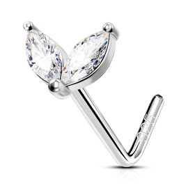 OUFER 20G Piercing Naso Nose Piercing Argento 925 Nose Pin Piercing Nasal L Naso Nostril Donna Anello Naso 7 mm Piercing Corporeo Piercing Naso Anellino, Sterling Silver, Cubic Zirconia