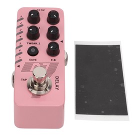 Digital Delay Pedal Metal Pink Guitar Looper Effect Pedals with 7 Signature LED Lights