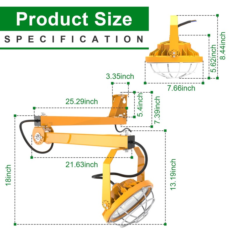 OSTEK 30W LED Loading Dock Lights with Swing Single Folding