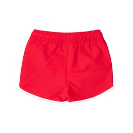 RUGGEDBUTTS Boys UPF50+ Sun Protection Dolphin Hem Swim Trunks - Vintage Red, 6-12m