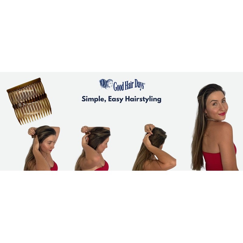 Good Hair Days Side Hair Combs, 2 7/8", 2 Pack,