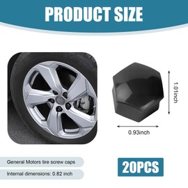 QODOLSI 21 PCS Car Hub Nut Cover with Extraction Clip, 0.75"/19mm Anti-Theft Rust-Proof Waterproof Plastic Car Hub Trim Seal Cover, Replacement Accessories, Suitable for Trucks SUVs Cars (Black)