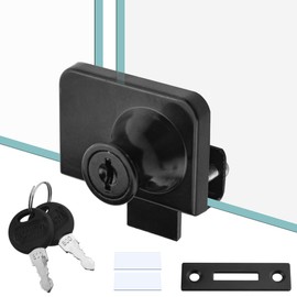 TOVOT Glass Cabinets Locks with Same Keys Double Opening Glass-Door Locks for Display Cabinet Showcase (Black)