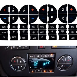Unifizz 2 Packs AC Dash Button Repair Kit for Chevy, Best for Fixing Ruined Faded A/C Control Buttons - Decal Replacement Fits Select 07-14 for GM Vehicles Car SUV Van Truck Accessories