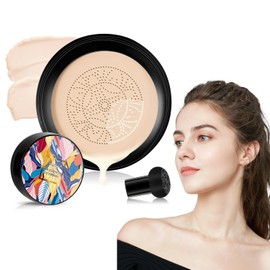 2024 New Air Cushion CC Cream, Advanced Air Cushion CC Cream, Mushroom Head Air Cushion CC Cream, Long-Lasting Waterproof Oil Control Moisturizing Concealer Foundation Face Make Up (Natural Color)