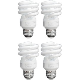 Xtricity Compact Fluorescent Light Bulbs T2 Spiral, E26 Base, 13W (60W Equivalent), 5000k Daylight, 900 Lumens, CFL, 120V - UL Listed, (4 Pack)