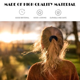 FOMIYES 4pcs Autumn Winter Hair Tie Black Pom Poms Fuzzy Hair Ties Furry Hair Scrunchies Elasticity Miss