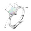 ACEFEEL 925 Sterling Silver Heart Shaped White Opal Engagement Promise