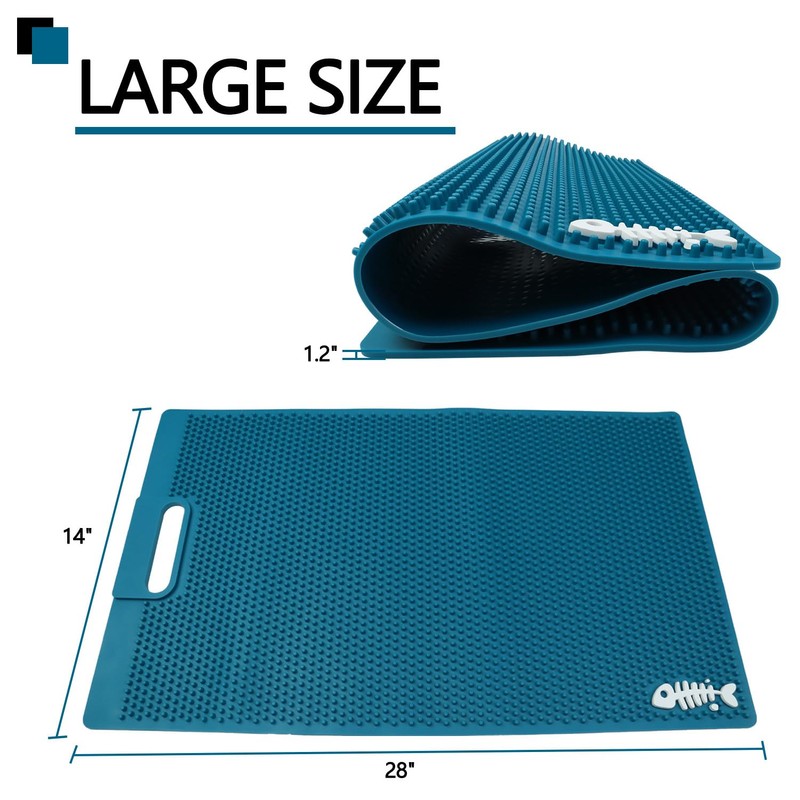 NonSlip Fish Fillet Mat for Filleting, Cutting, Cleaning Heavy Duty
