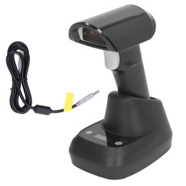 Bluetooth Barcode Scanner Wireles 1D 2D Bar Code Reader QR Code Scanner with Base for Logistics Express