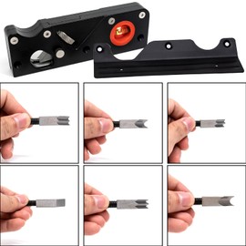ZiBeiLe Chamfer Plane, Handheld Planers with Auxiliary Locator and 7 Blades, Woodworking Hand Planer Suitable for Quick Edge Trimming of Wood, Black, ZBD-0BA-QQK764