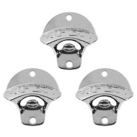 WDONAY 3PCS Aluminum Alloy Bottle Openers, Wall Mounted Bottle Openers, Beer Bottle Opener Wall Mount with Screws for Bars Kitchen(Silver)