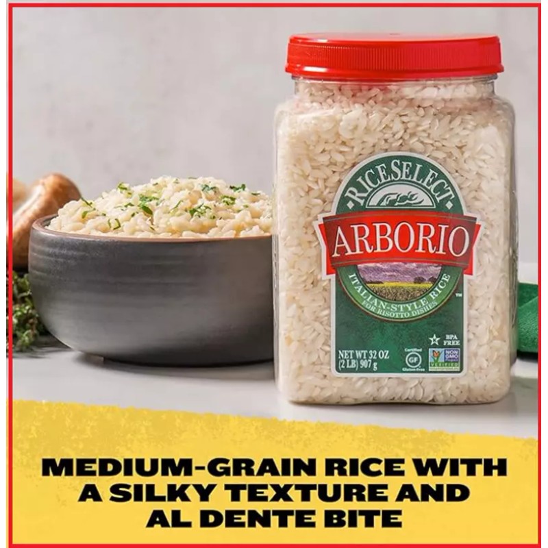 RiceSelect Arborio Rice for Italian Risotto, Gluten Free Rice, Non-GMO,