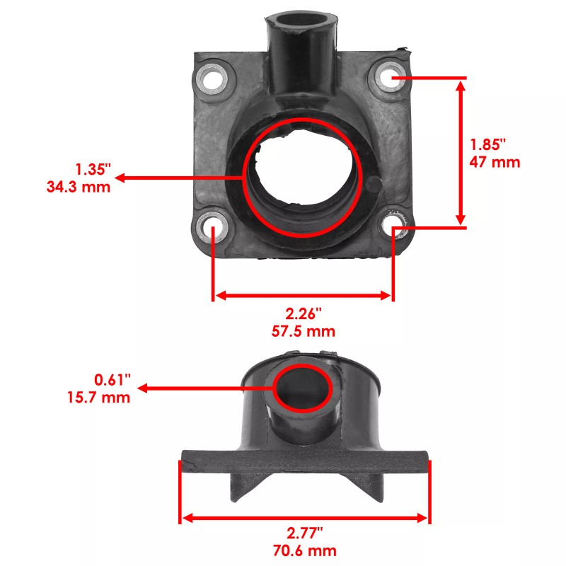 Caltric Carburetor Air Cleaner Joint Intake Boot For Yamaha Banshee