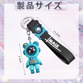 Moerstar Keychain Flash Bear, Bag Charm, Keychain, Astronaut Bag Accessory, Key Chain, Cool Tide Bear, 3D Keychain, Birthday Gift, 4 Colors, blue