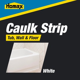 Homax 41072030717 Caulk Strip White, 1-5/8" X 16', Extra Wide Project Size Tub, Wall and Floor Caulk Strip, 1-5/8" x 16'