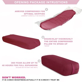 Simian Yoga Bolster Pillow Premium Meditation Bolsters Supportive Rectangular Cushion with Skin-Friendly Velvet Cover Washable, Support Cushions Bolster Pillows for Restorative Yoga,Yin Yoga…