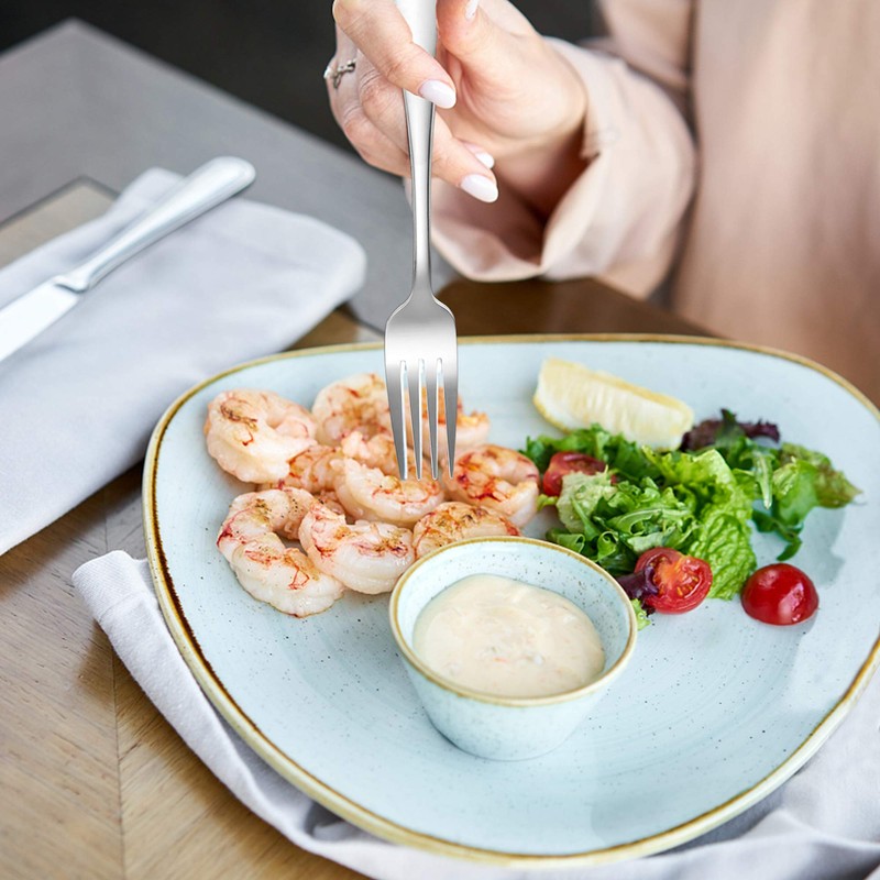 E-far 12-Piece Salad Forks, Stainless Steel 6.7 Inches Stainless Steel