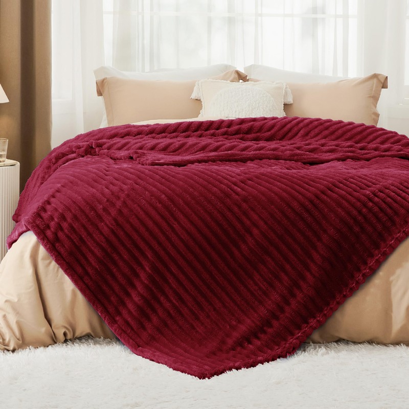 Bedsure Bedsure Deep Red Blanket for Couch - GentleSoft Cozy