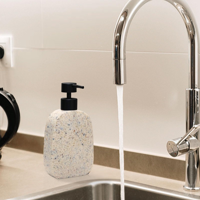 Asashizen Classic Terrazzo Retro Resin Soap Dispenser Bathroom, Easy to