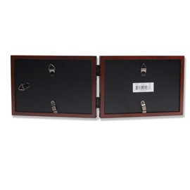 Lawrence Frames Hinged Double (Horizontal) Walnut Wood Picture Frame, Gallery Collection, 4 by 6-Inch