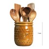 Bicuzat Retro Honeycomb and Bee Embossed Ceramic Kitchen Utensil Holder,