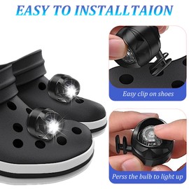 Headlights for Croc, Croc Lights for Shoes 2Pcs, Waterproof Shoes Lights Charms for Camping, Walking, Dog Walking, 3 Light Modes, Lasting 144 Hours Glow