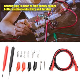 Kits de cables de prueba, cables de prueba multímetro digital electrónico P1500 duraderos con pinzas de cocodrilo Puntas de sonda reemplazables para clavijas LED IC