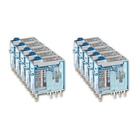 Finder 465290240074 Plug-In Relay RT II 8 A 24 VDC with Test Button, Mechanical Indicator, Double LED Indicator, AgNi