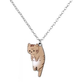 POYAMUSE Lovely Cat Pendant Necklace for Cat Lovers - Calico, Ginger, Cow, and Siamese Cat Charms, Brass, metal