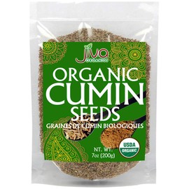Jiva USDA Organic Cumin Seeds Whole 7oz - Packaged in Resealable Bag
