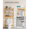 SONGMICS Estante para Baño sobre Inodoro, Ajustable, De Bambú, 3