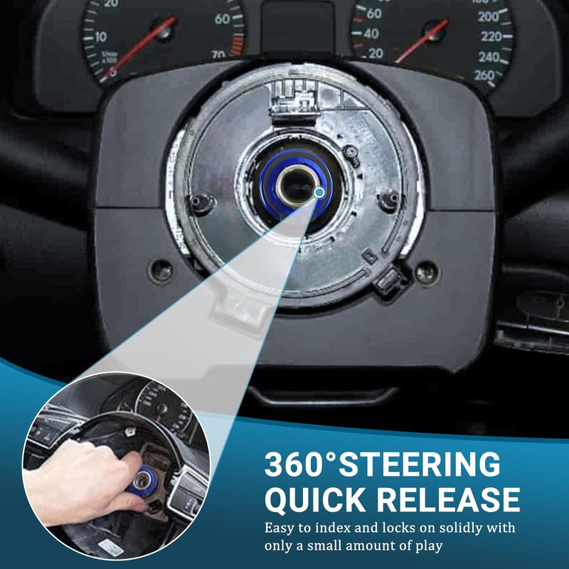 Steering Wheel Quick Release Kit, Universal 360 Degree 3 Holes