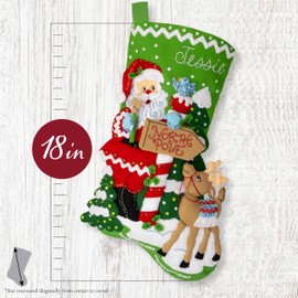 FolkArt, North Pole This Way Bucilla Felt Applique 18" Stocking Making Kit, 89742E