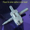 DTQKSM 2Pcs 4-in-1 Universal Tire Valve Stem Tool, Silver Stainless